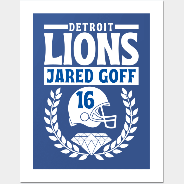 Detroit Lions Jared Goff 16 Helmet American Football Wall Art by Astronaut.co